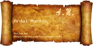 Ardai Martin névjegykártya