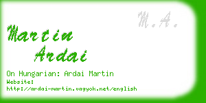 martin ardai business card